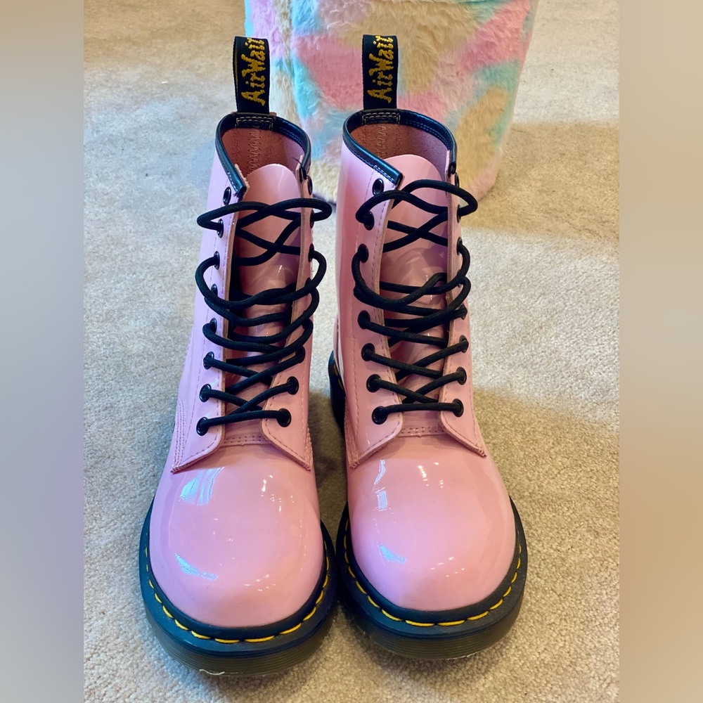 Dr. Martens Pink Lace-Up Boots size 8